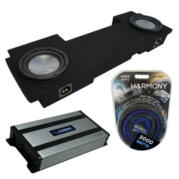 02-13 Chevy Silverado HD Crew Truck Harmony A102 Dual 10" Sub Box & HA-A800.1