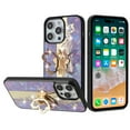 thumbnail image 2 of For Apple iPhone 14 Pro Max Diamond Bling Sparkly 3D Ornaments Engraving Hybrid with Ring Stand Fashion Cover ,Xpm Phone Case [ Enchanted Butterfly Purple ], 2 of 3