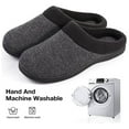 HomeIdeas Men's House Woolen Fabric Memory Foam Slippers, Cozy Bedroom