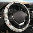 thumbnail image 4 of XMXT Elegant Turkish Flower Pattern Steering Wheel Cover, Elastic Non-Slip Universal Fit Car Decor Accessories Protector for Auto SUV Trucks, 4 of 8