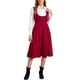 thumbnail image 1 of Vestido Pinafore Vintage Inspire Chic para Mujer con Encaje y Botones, Vestido Midi con Bolsillos S Rojo, 1 of 6