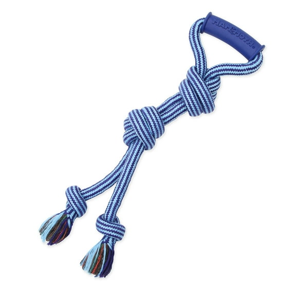 Mammoth Flossy Chews Extra Cottonblend Twin Tug with Handle Rope Dog Toy, Small, 16", Assorted Colors