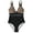 Black1, variant on Joernso Women Summer One-Piece Swimsuit Sexy Deep V-Neck Backless Swimwear Mesh Stitching Patchwork Color Monokini Beachwear