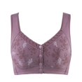 thumbnail image 1 of Conjunto de lencería Sujetador con botones en la parte delantera para mujer Ropa interior inalámbrica de alto soporte y cierre fácil (Púrpura XXL) Kuymtek multicolor Única para Mujer, 1 of 2