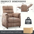 thumbnail image 3 of Dolonm Electric Power Recliner Chair with Side Pocket & Remote, Modern Chenille Nursery Recliner Chair for Living Room, Brown, 3 of 9