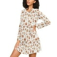 thumbnail image 3 of joogoo Gingerbread Christmas Cakes Women's Long Sleeve Nightgown Sleepwear L, 3 of 8