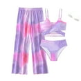 thumbnail image 6 of MZXELPRJD Tropical Print Swimwear Tropical Floral Toddler Clothing Swimsuit Set Girls 3 Piece Bathing Suit for Teens 2 Piece Bikini Bathing Suit Girls, 6 of 7