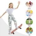 thumbnail image 5 of Rolanko Girls Patent Leather Elastic Waist Cargo Loose Pants Bright Street Dance Dance Performance Casual Outing, 5 of 6
