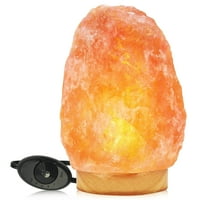 WBM Himalayan Glow Salt Lamp, Table lamp with Neem Wooden base 11-15lbs