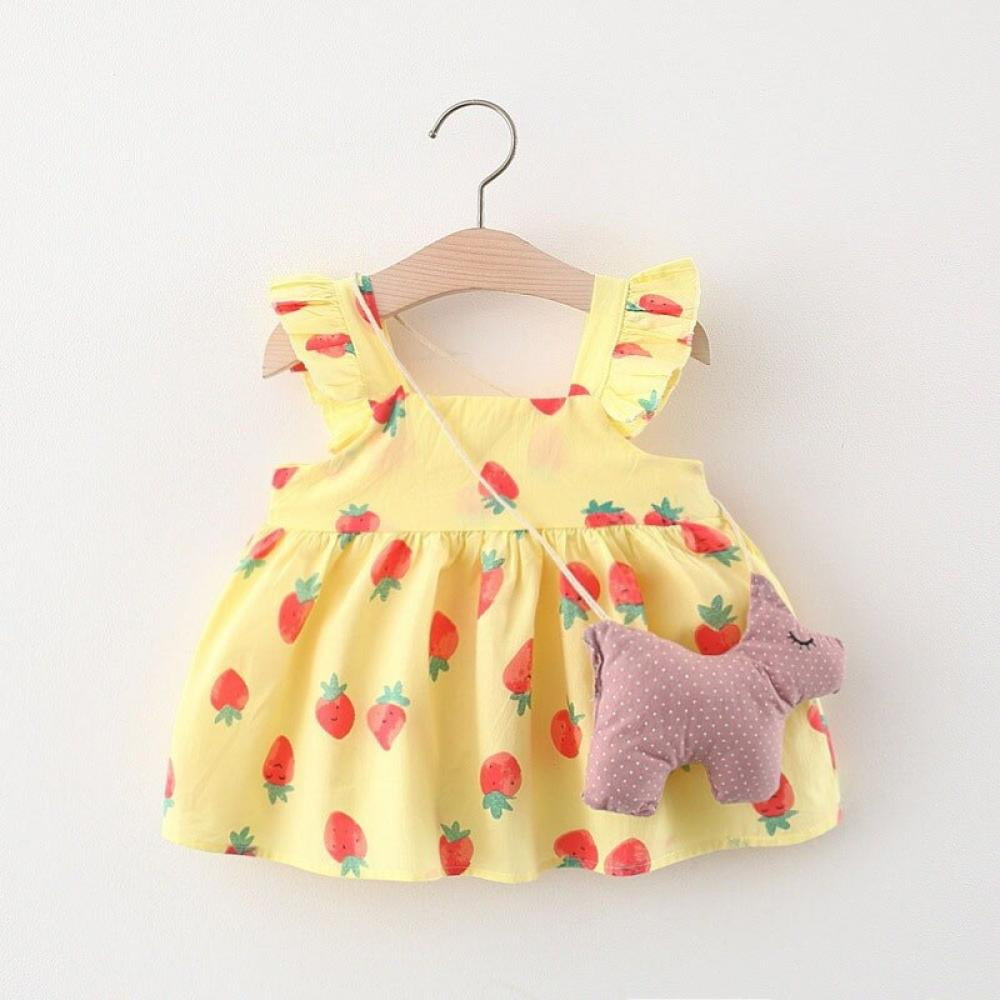 Details about   Toddler Kids Baby Girls Sleeveless Cute Strawberry Princess Summer Dress Clothes