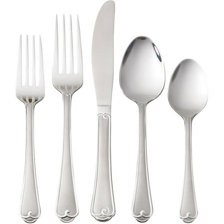 Mainstays Colonial 20 Piece Stainless Steel Flatware (Best Stainless Flatware Reviews)