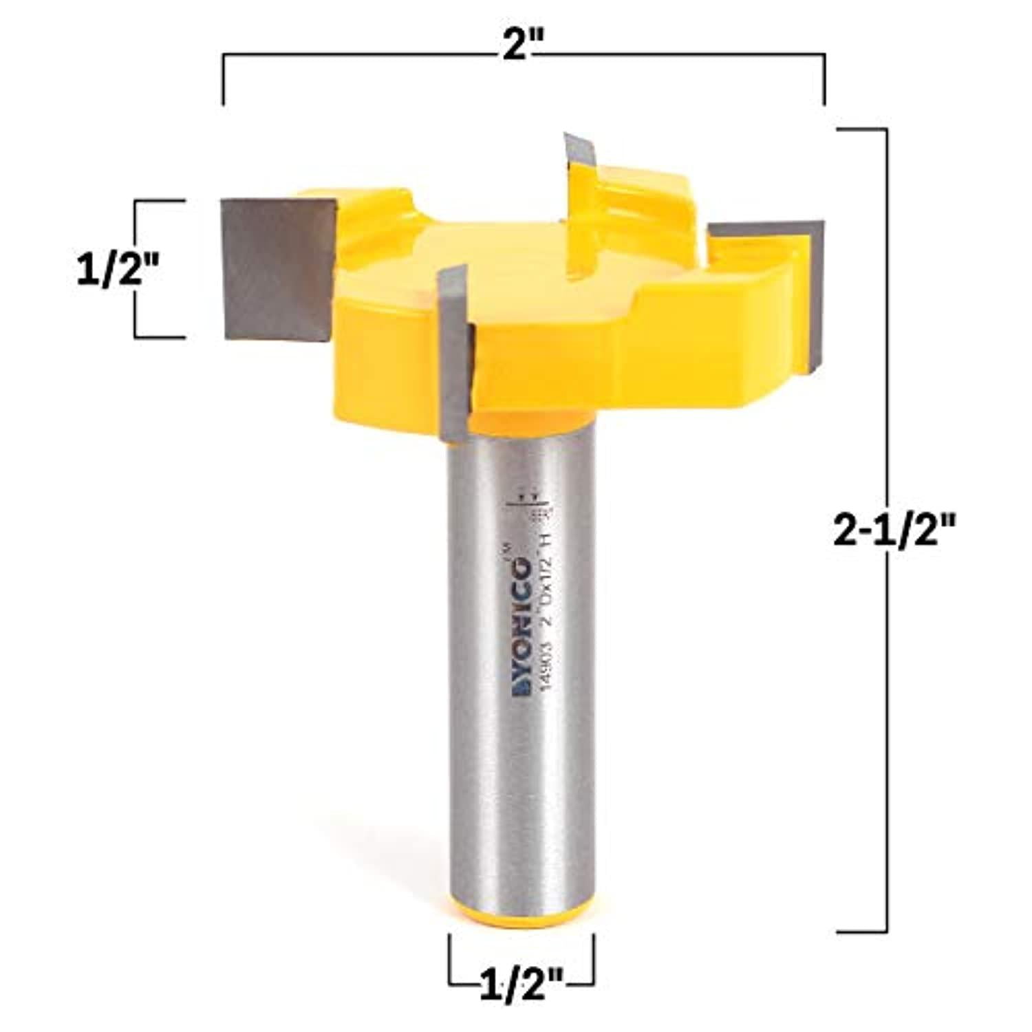 Yonico 2" Diameter Spoilboard Surfacing Router Bit - 1/2" Shank - 14903