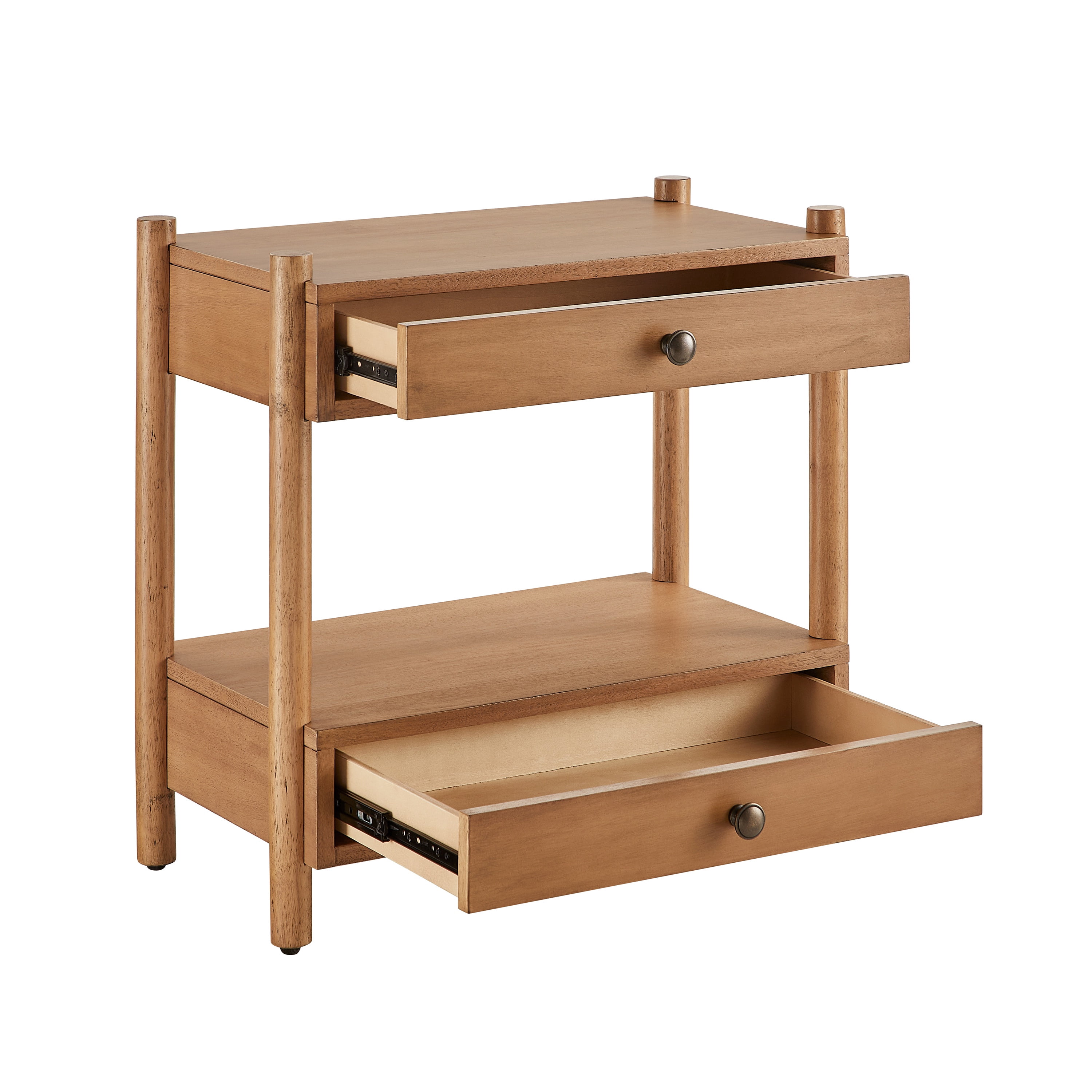 Bower Home Natural Wood 2 Drawer Nightstand