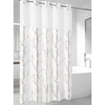 thumbnail image 4 of Grey Tree No Hook Shower Curtain Waterproof, Bathroom Curtains with Snap in Liners and See Through Top Window, Botanical Vintage Birds Branch Hotel Style Bathtub Curtains Shower 36"Wx78"L, 4 of 8