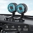 thumbnail image 4 of Samovi Dual Head Car Fan, 2 Speeds Portable Vehicle Cooling Fan 360° Rotatable for Front/Rear Seat Passengers, Strong Airflow Car Essentials for Home, Office, and Travel (Black), 4 of 8