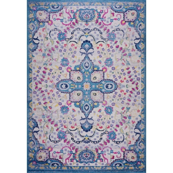 Ladole Rugs Darcy Persian Traditonal Design Beautiful Durable Soft Indoor Area Rug Carpet in Blue, 8x11 (7'10" x 10'5", 240cm x 320cm)