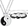 thumbnail image 1 of Pulseras de Tai Chi Yin Yang para parejas, conjunto de collares con colgante, cadena trenzada ajustable, pulseras a juego, Gargantilla, 2/4 piezas, 1 of 4