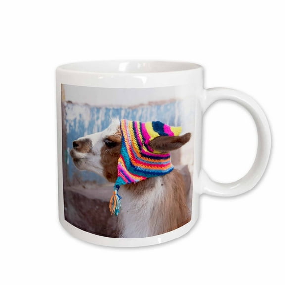3drose, Peru, Llama in a Village - Sa17 Jri0005 - Jutta Riegel, 15oz Mug