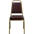 thumbnail image 5 of CRXX Trapezoidal Back Stacking Banquet Chair, Brown Vinyl/Gold Frame, 5 of 10