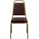 thumbnail image 5 of Songqin Trapezoidal Back Vinyl Stackable Banquet Chair, Multipurpose Stacking Chair with Padded Seat and Back, Brown/Gold, 5 of 16