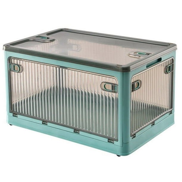 Caja de Almacenamiento Plegable con Ruedas, Gran Capacidad, Transparente, Apilable, Impermeable, para Usar en Armarios y Organizar el Hogar B