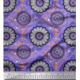 thumbnail image 1 of Soimoi Velvet Fabric Floral Mandala Printed Fabric 1 Yard 58 Inch Wide, 1 of 3