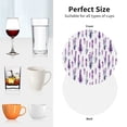 thumbnail image 6 of Honeii Lavender Flowers print Leather Coaster Set of 4, ideal for safeguarding your furniture from drinks spills and effortless cleanup-Round Shape, 6 of 6