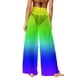 thumbnail image 4 of Pantalones de playa de gasa ligeros para mujer con protección solar, pantalones anchos de estilo bohemio estampados, blusa para mujer, 4 of 7