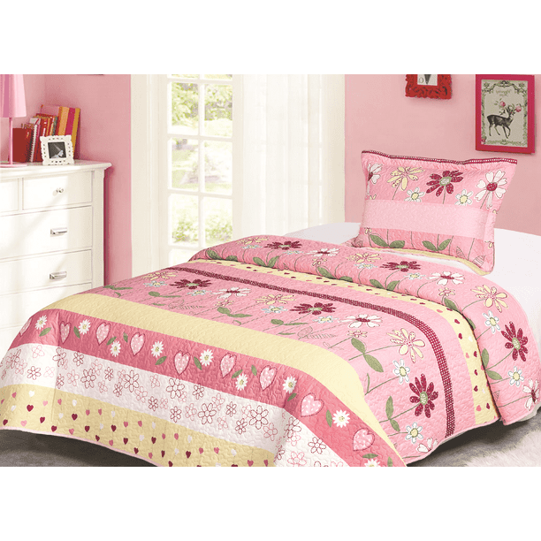 Golden Linens Twin Size Kids Bedspread, Twin Bedding For Teenage Girl