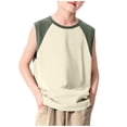 thumbnail image 2 of Mifsaly Toddler Boys Sleeveless Tank Tops Kids Contrast Color Crewneck Raglan Active Shirts Basketball Running Summer Casual Undershirts, 2 of 8