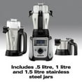 thumbnail image 5 of Hamilton Beach Professional 2.2 HP 120V Juicer Mixer Grinder with 3 Stainless Steel Jars, 1.5 Liters, Model 58770, 5 of 15