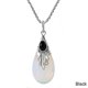 thumbnail image 1 of Collar de plata con colgante de diamantes de imitación y piedra lunar con personalidad de moda, regalo de joyería para mujer, negro, 1 of 3