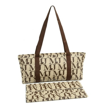 Mah Jongg Direct Beige with Brown MJ Designer Logo Soft Replacement Case, includes two matching wraps and a bonus bag, (Replacement Soft Case Only - tiles, trays, racks and pushers not included)