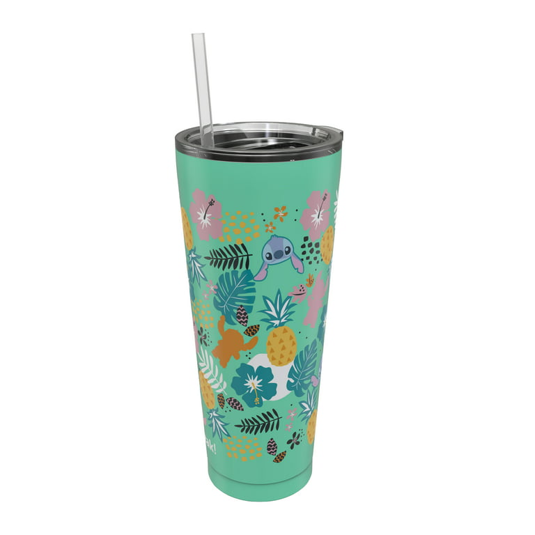 20oz Stitch Tumbler Lid and Straw Travel Metal Cup, Cold and Hot Drinking  Cup Coffee Tumbler, Skinny Tumbler 