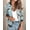 Blue, variant on Women's Satin Fabric Bomber Jacket, Zip Up Floral & Camo Print Rib Cuff Long Sleeve Casual Outerwear Coat