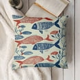 thumbnail image 3 of Nawypu  Fish Pillows Decorative Throw Pillow Cover Fish in The Ocean Pillow Case 18x18 Inch Square Cushion Cover for Sofa Bed Blue Red, 3 of 5