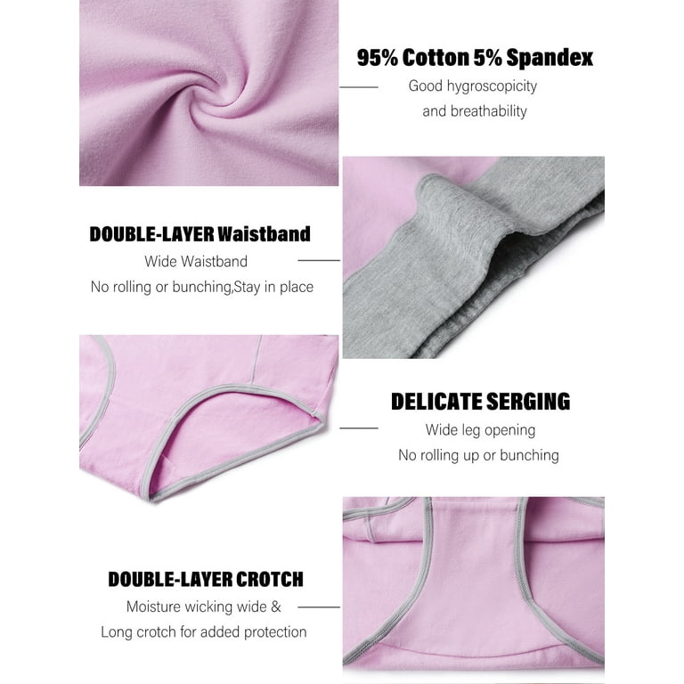 Pokarla Women's High Waisted Cotton Underwear Soft Breathable