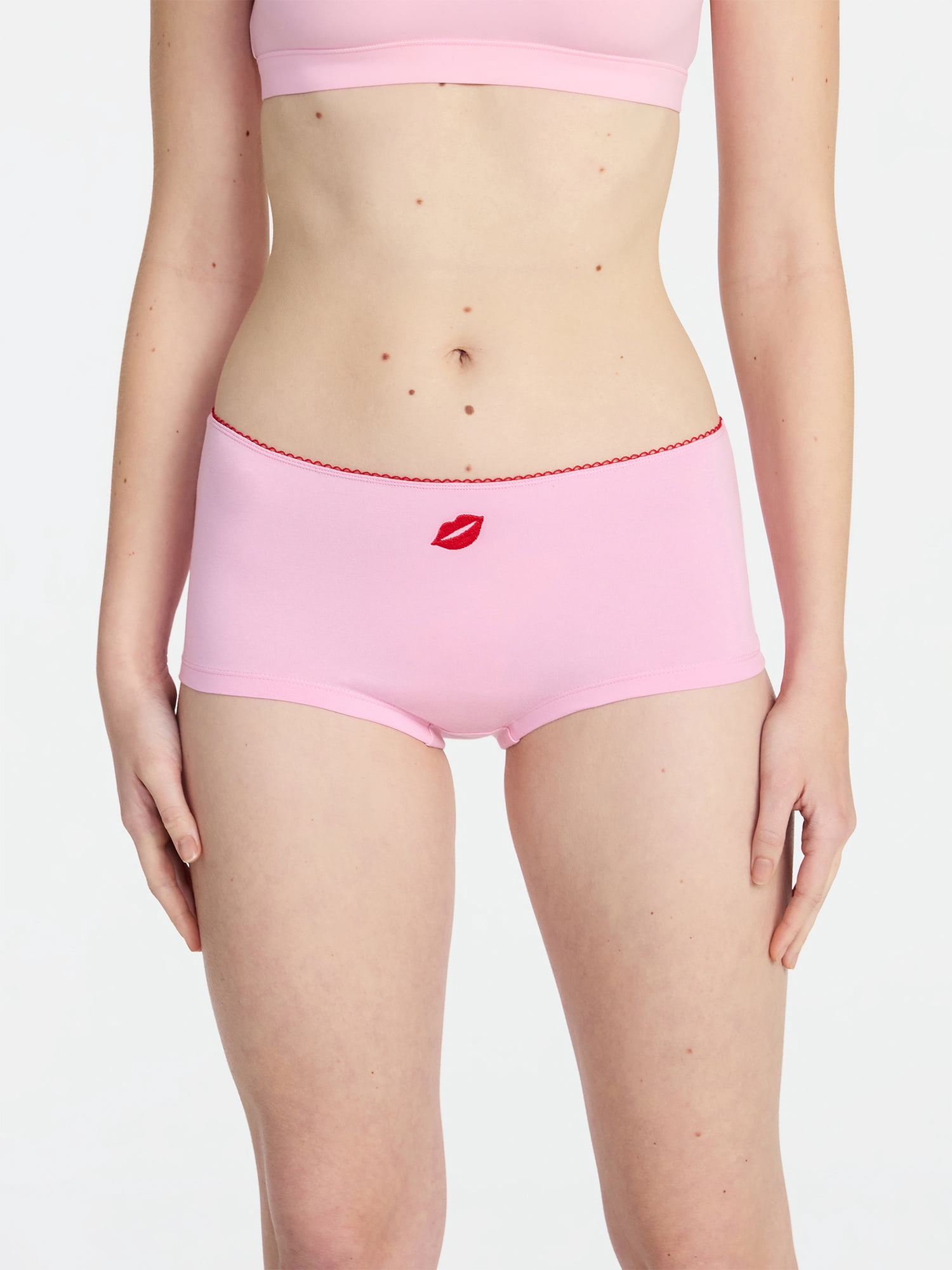 No Boundaries Cotton and Pointelle Boyshort Panties, 3-Pack, Women's XS-XXXL