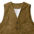 thumbnail image 4 of Mens Corduroy Waistcoat V Neck Casual Sleeveless Jacket Slim Fit Business Formal Vest for Wedding Dinner Khaki XXXL, 4 of 4