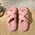 thumbnail image 6 of Iyufng Womens Criss Cross Strap Textile Slippers Soft Comfortable Open Toe Flat Warm Cozy Casual Indoor House Slide Sandals, 6 of 7