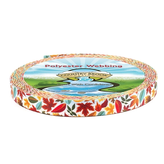 Country Brook Design - Brisk Autumn Polyester Webbing (5/8 Inch, 50 Yards)