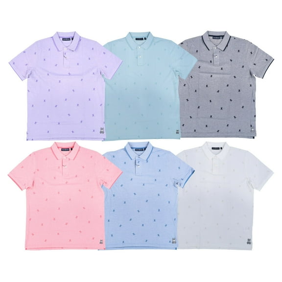 Psycho Bunny Men's Polo Shirt Graphic Mesh Collared Short Sleeve Logo M L Xl New
