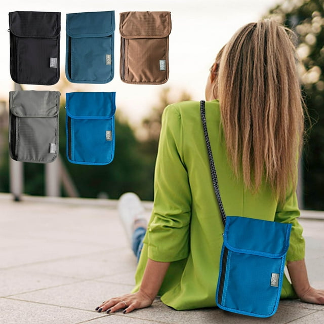 RFID Blocking Chest Bag - Anti-Theft Travel Document Organizer with Multiple Pockets for Passport, Cards & Cash