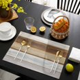 thumbnail image 3 of Vintage Brown Wood Placemats Set of 4, Farmhouse Wooden Plank Rustic Placemats for Dining Table, Place Mats for Kitchen Tabletop, Waterproof Wipeable Dining Table Mats Set, 3 of 9