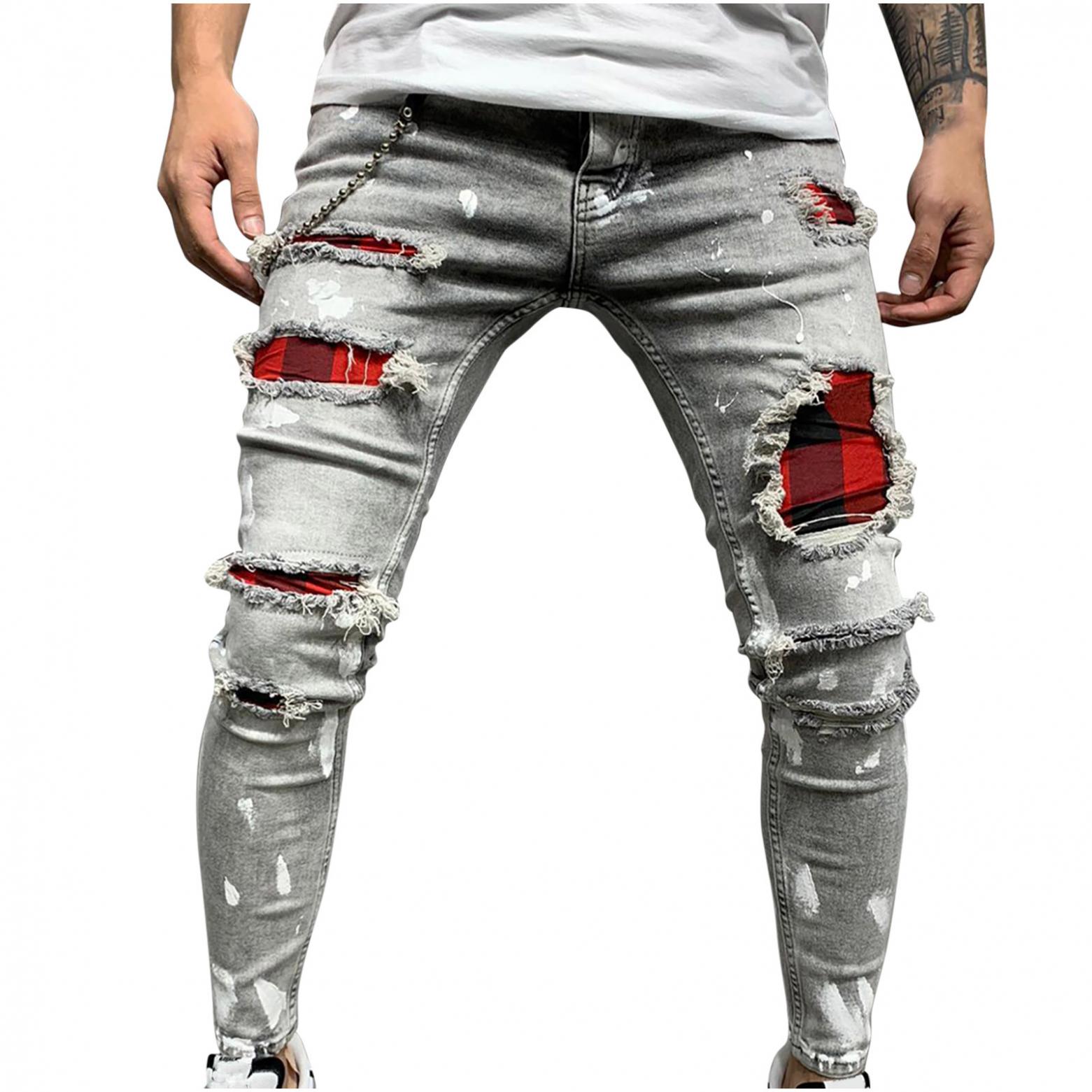 Hip Hop Biker Stretchy Denim Jean Pants 