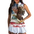 thumbnail image 3 of HUIACONG Bald Eagle Flag Print Half Zip Women's Sleeveless Golf Shirt, Elastic Sleeveless Golf Shirts Quick Dry Stretchy for Tennis Sports Outdoor, 3 of 7