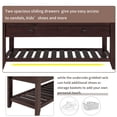 thumbnail image 3 of Upholstered Shoe Rack Bench with Cushioned Seat, Storage Drawers and Bottom Shelf, Wooden Entryway Shoe Bench with Legs, Narrow Rectangular Storage Bench for Entryway Laundry Room, Espresso, 3 of 9