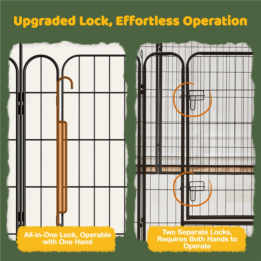 Renwick 8 Panels 24" Tall Foldable Dog Playpen Panels, Black