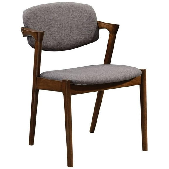 Allora 18" Wood Dining Side Chair in Gray and Dark Walnut (Set of 2)