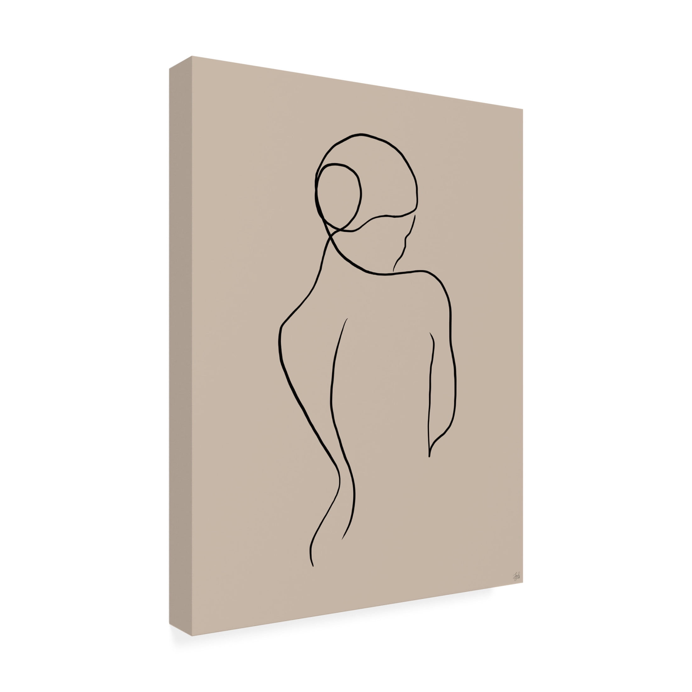 Canvas Wall Art - Line and Brush 'Female Form Quietly' Wall Art for Living Room, Bedroom, or Office Décor by Trademark Fine Art - 18 x 24 Inches